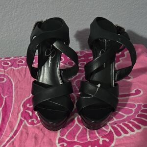 Jessica Simpson Black Strappy Heels